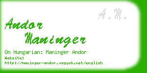 andor maninger business card